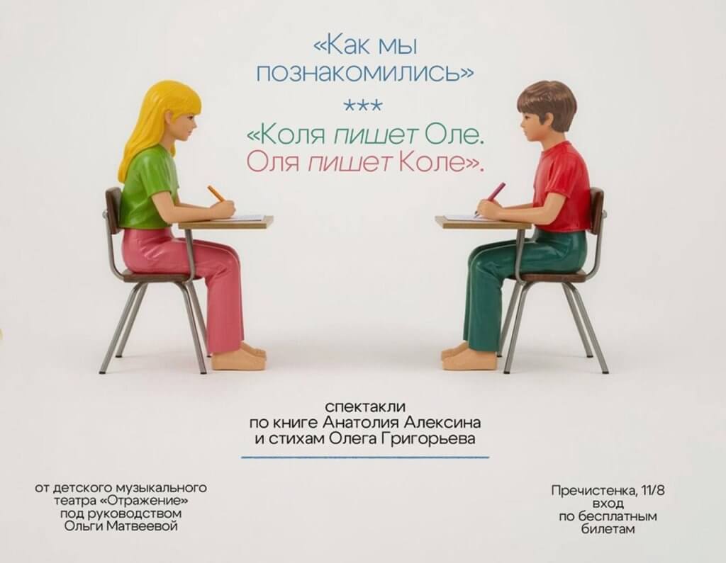 Спектакль «Коля пишет Оле. Оля пишет Коле» по книге Анатолия Алексина
